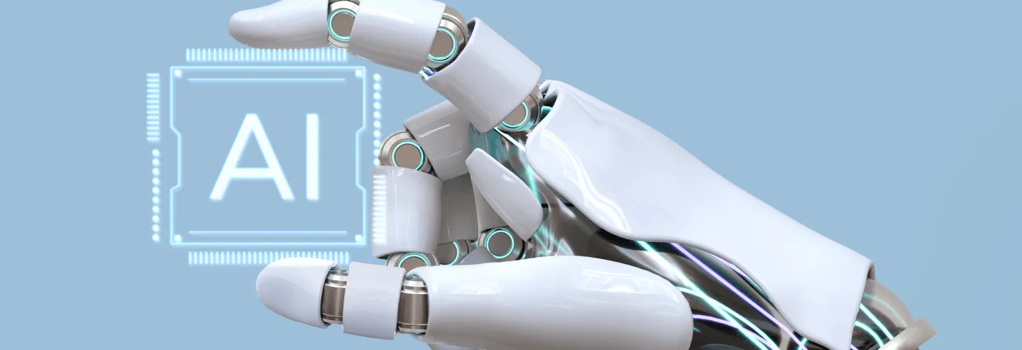robotic hand holding chip